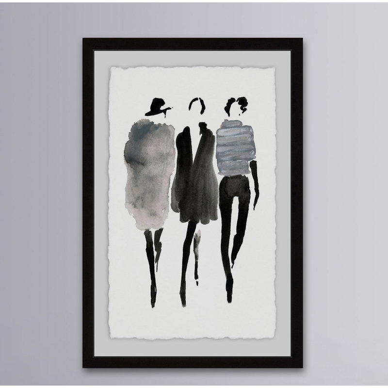 « mode noir », reproduction de peinture à l’acrylique encadrée, H 24 po x l 16 po