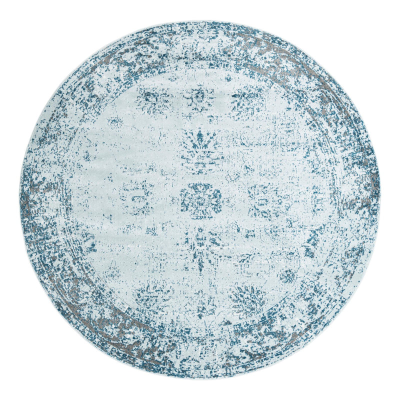 Brandt Rug, Round 10', No, Light Blue/Navy