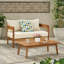 Ensemble de causeuse et de table basse Brooklyn pour le salon - Canapé 1 place en bois de teck au design moderne