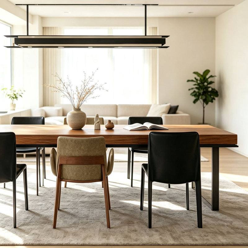 Rectangular Solid Wood Dining Table