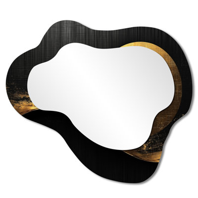 Modern Simplicity Of Geometric Shapes - Geometric Irregular Asymmetrical Mirror, Modern Wall Mirror, Printed on Metal