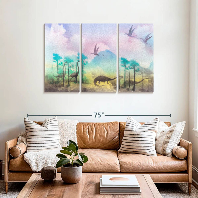 Ashelle Jurassic Forest Dinosaurs, 36" H x 57" W