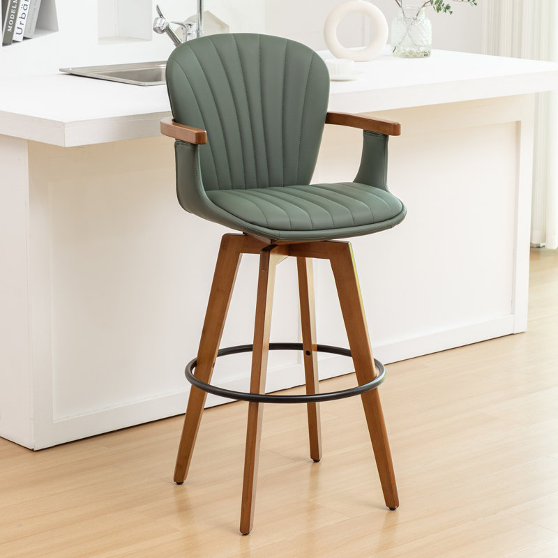 Tabourets pivotants Bartonville, Vert, Tabouret de comptoir (siège d'une hauteur de 26,6