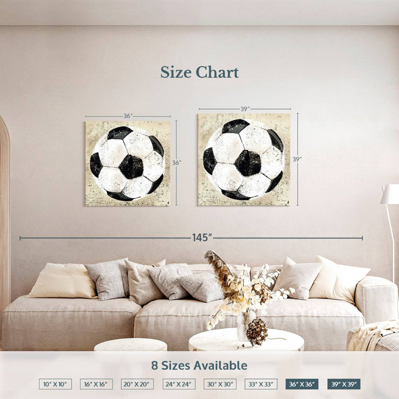 Ballon de football rétro Sirpi, H 36 po x l 36 po