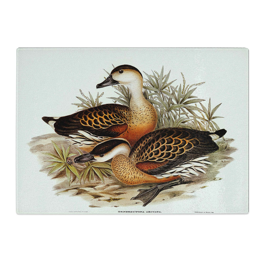 Tempered Glass Whistling Ducks by Elizabeth Gould Chopping Board