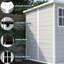 Remise de rangement extérieure 6 x 6 pi, résine imperméable, avec fenêtre, portes verrouillables pour la pelouse, jardin en polypropylène pi, évents