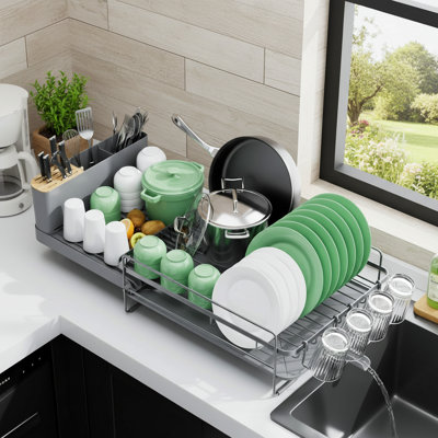 Metal Expandable Kitchen Dish Rack, Dish Drying Rack 