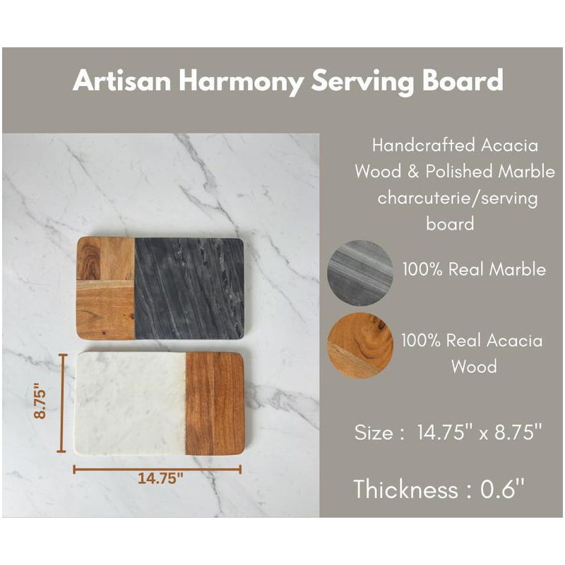 Artisan Harmony Serving Board, Gray/Brown