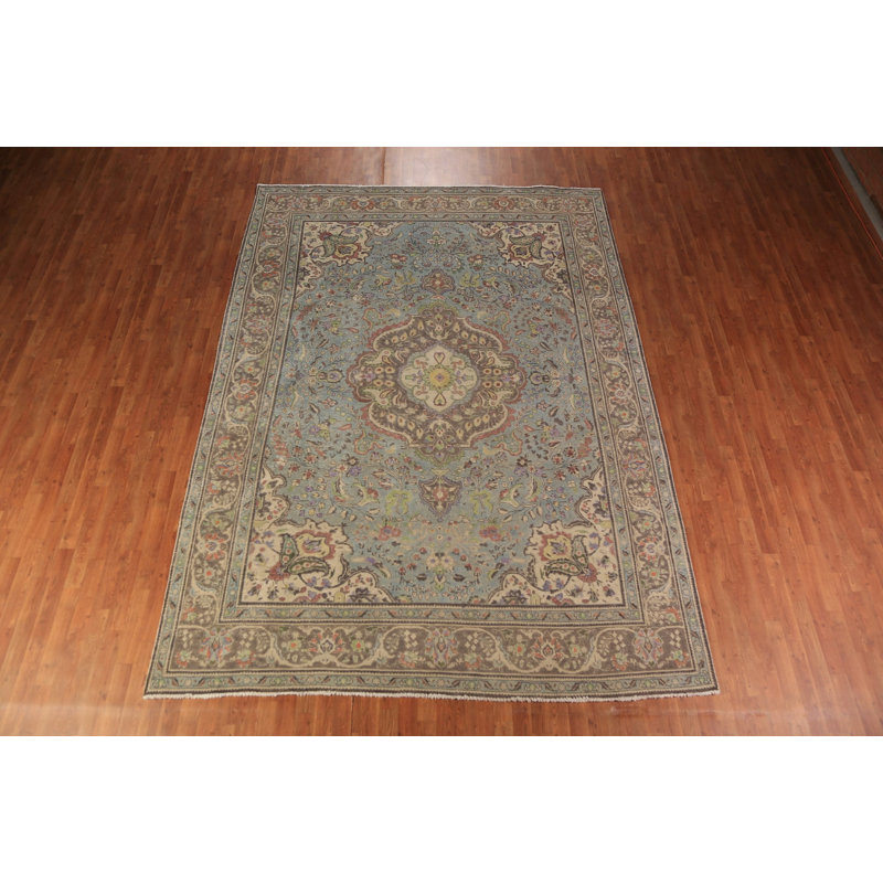 Tapis bleu 9 pi x 12 pi