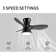 Sirius Indoor Black Flush Mount Ceiling Fan With LED Light Bulbs With Remote Control