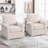 33" W Modern Super Soft Upholstered Striped Swivel Accent Chair With Arms (Set of 2)