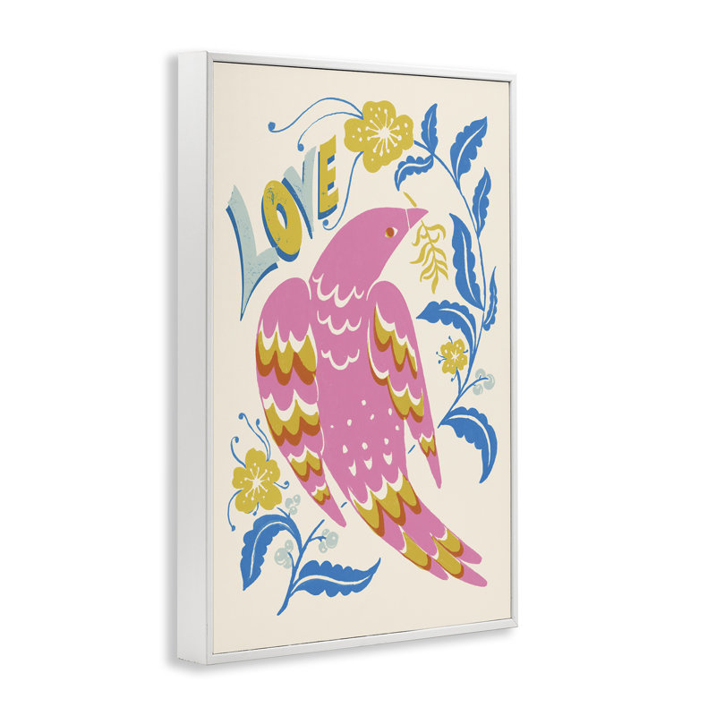 «Groovy Folk Love Bird», estampe numérique, design par Hannah Moren, H 30 po x l 20 po