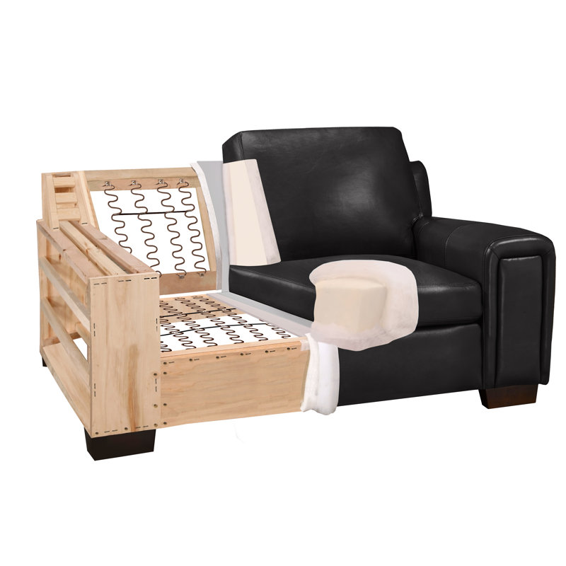 Causeuse Edgmon, Cuir corbeau