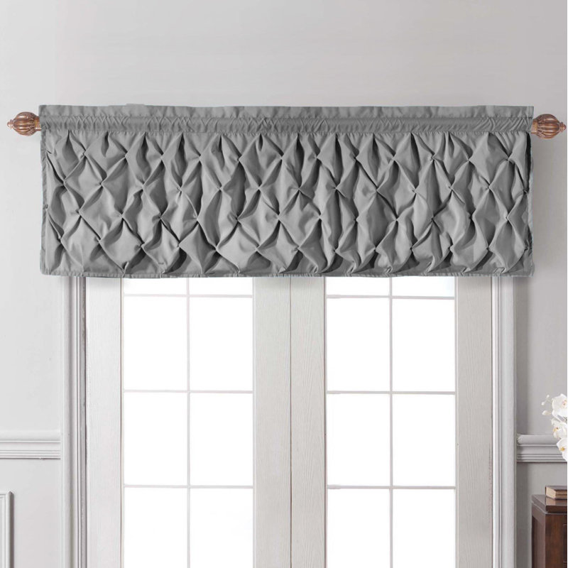 Modern Window Valance with Rod Pocket, Gray