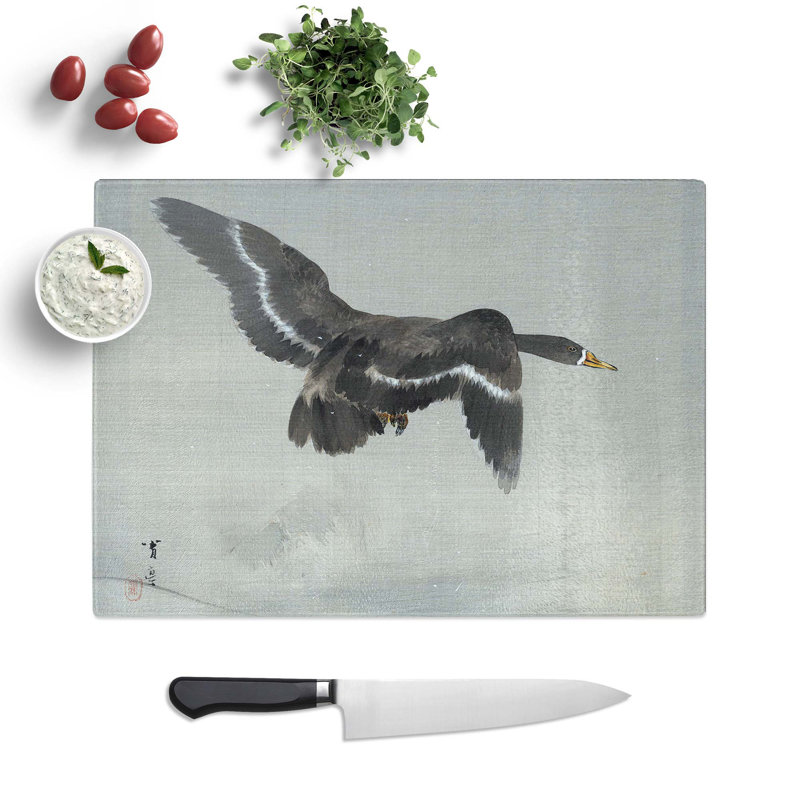Glass Flying Goose by Watanabe Seitei Chopping Board, 39 cm W x 28.5 cm L