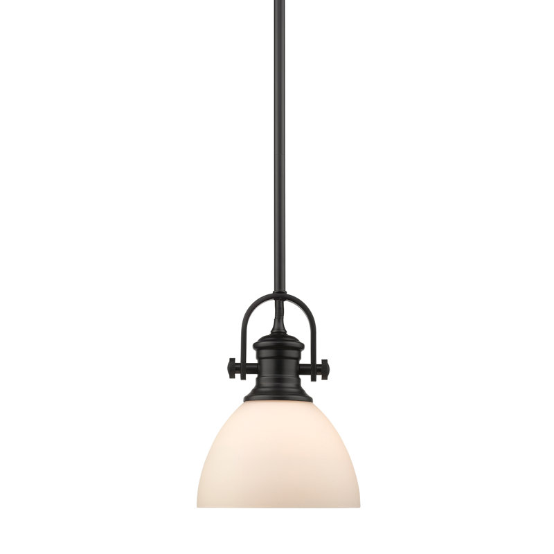 Bales 1 - Light Shaded Pendant, Opal Glass, Matte Black