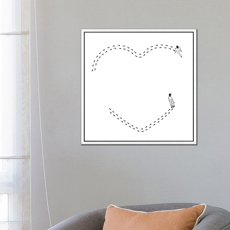 Love Is A Succession Of Common Steps by Filippo Spinelli - Print on Canvas, 66.04 cm H x 66.04 cm W, White Framed