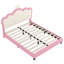 Lit double tapissier double avec tête de lit couronne, lit plateforme double avec tête de lit et pied de lit-104933789-104933788