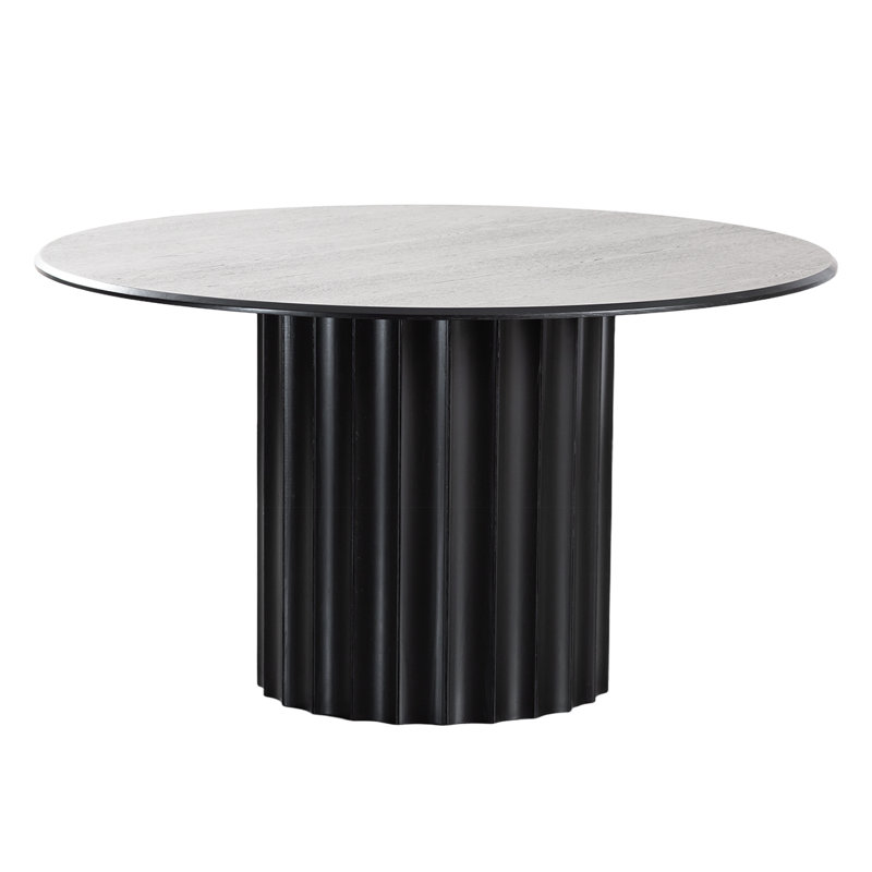 Table de salle à manger en bois massif, H 30 po x L 52 po x l 52 po, Noir, noir, noir, noir