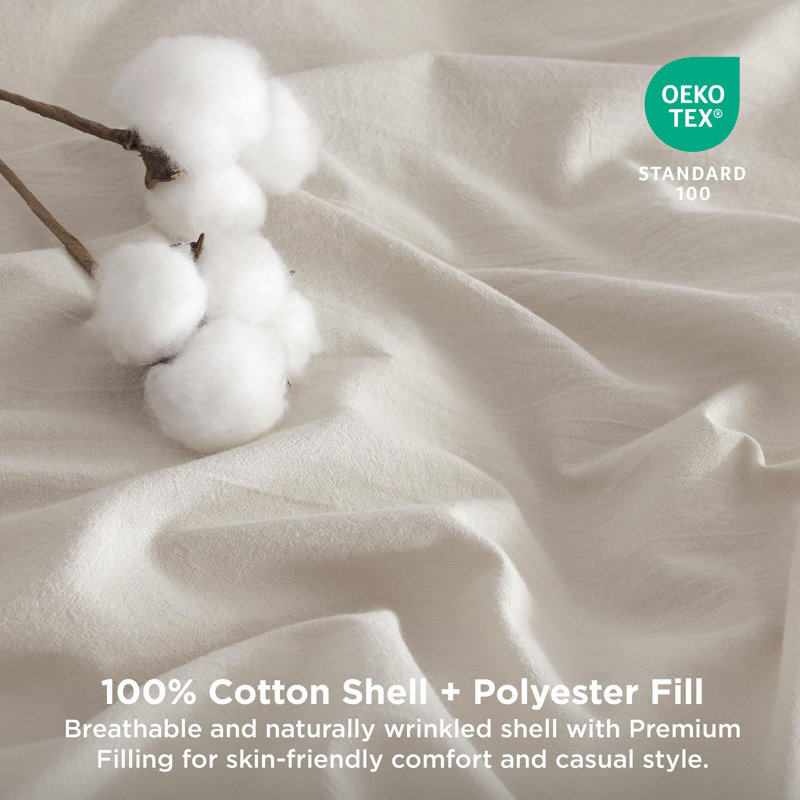 Bedsure Cotton Fabric With Microfiber Inner Fill Comforter Set