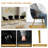Elegant 71" Modern Retro Dining Table Set For 4-8, Rectangular Glass Top Dining Table With Stainless Steel Base & Velvet Arm Chairs, Multi-Purpose Kitchen Dining Room Furniture For Gathering, Living Room, Restaurant-1483401535-1483401533