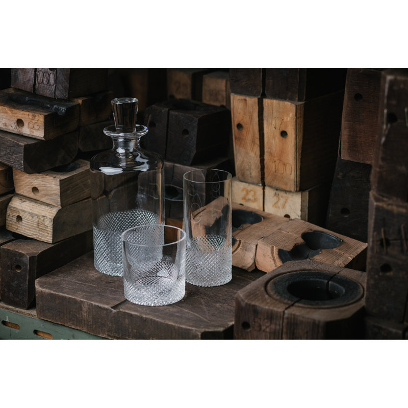 Fluted Handmade Crystal Drinking Glass, 8.5