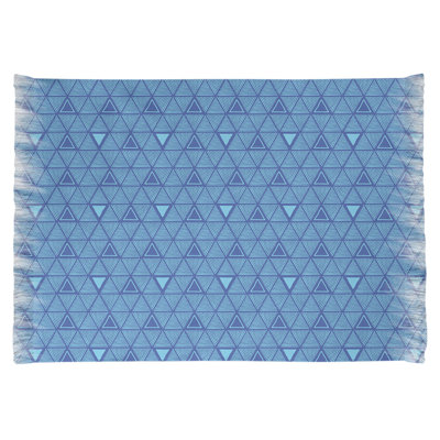 Tapis à triangles à main bleu