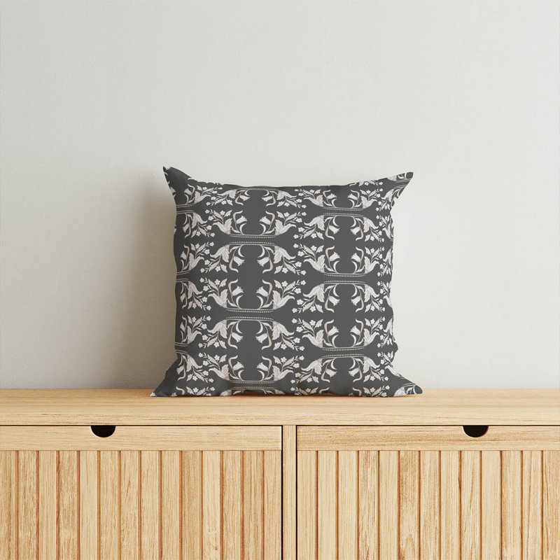 Coussin décoratif Mira, Gris anthracite, Carré 20 po