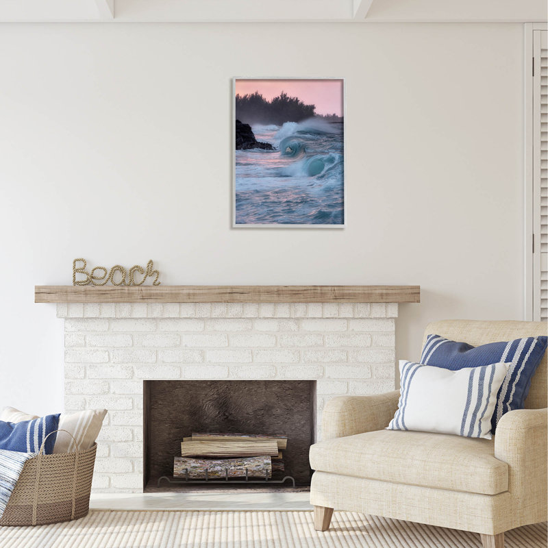 Photographie Au-535-Giclee Rolling Sea Waves Pink Sky par Dennis Frates, L 24 po x H 30 po x P 1,5 po