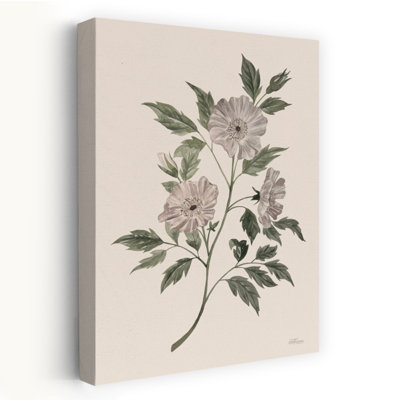 Fleur sauvage rétro, art contemporain abstrait floral