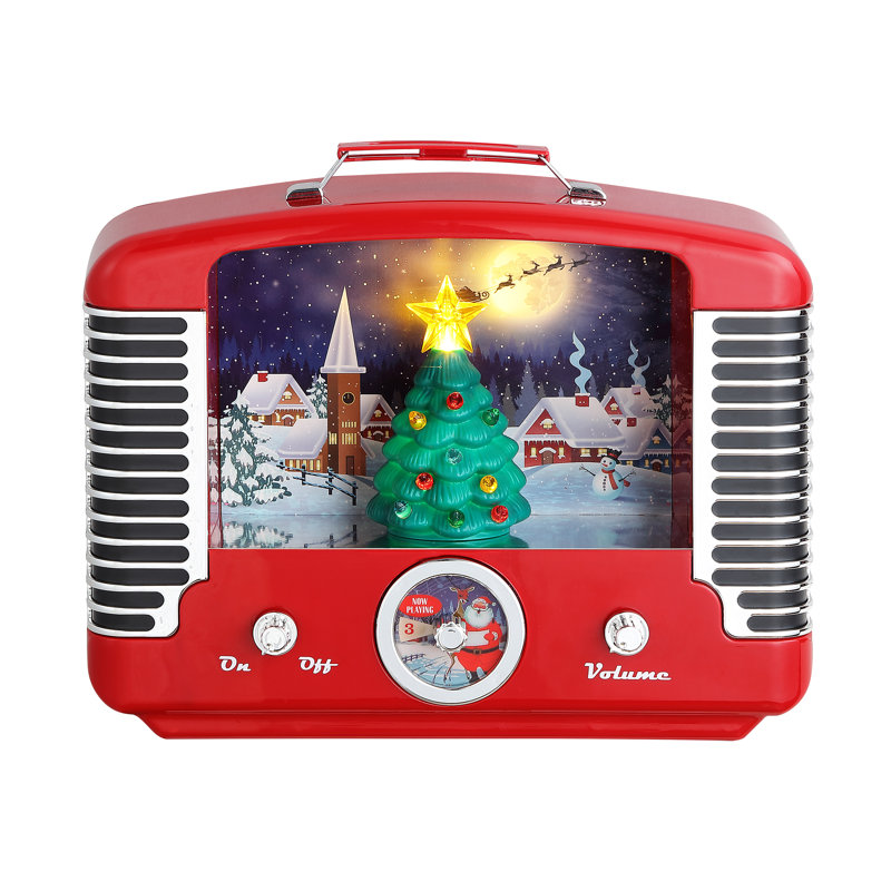 Magie de Noël radio d'arbre nostalgique 12 po - Rouge