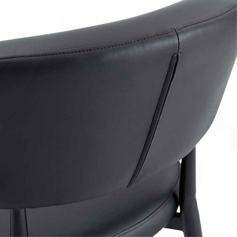 Walpole Ergonomic PU Leather Dining Chairs with Curved Backrest, Black