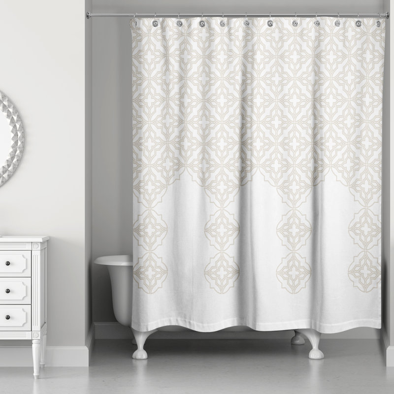 Rideau de douche géométrique simple, Beige