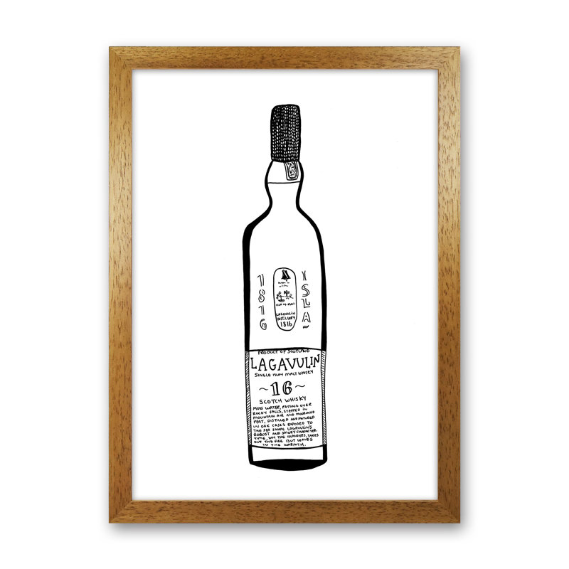 Lagavulin by Carissa Tanton - Print, Oak Framed, 34cm H x 25cm W x 3cm D