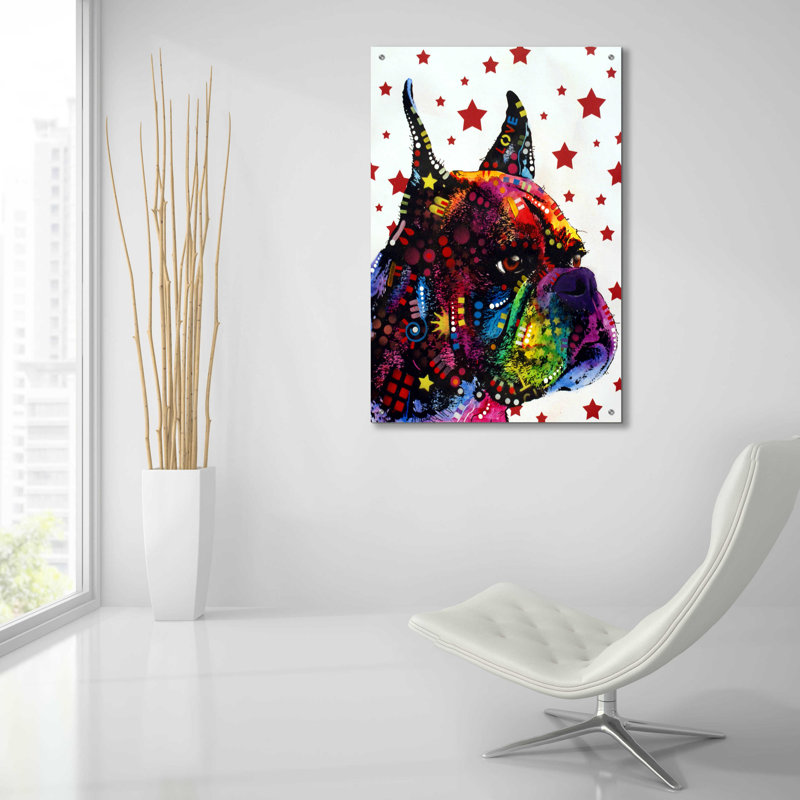 Red Barrel Studio® «Profile Boxer 2» par Dean Russo, art mural en verre acrylique, ACR-18551, H 36 po x l 24 po x P 0,2 po