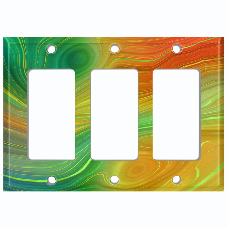 Patterned 3 - Gang Toggle Light Switch Standard Wall Plate