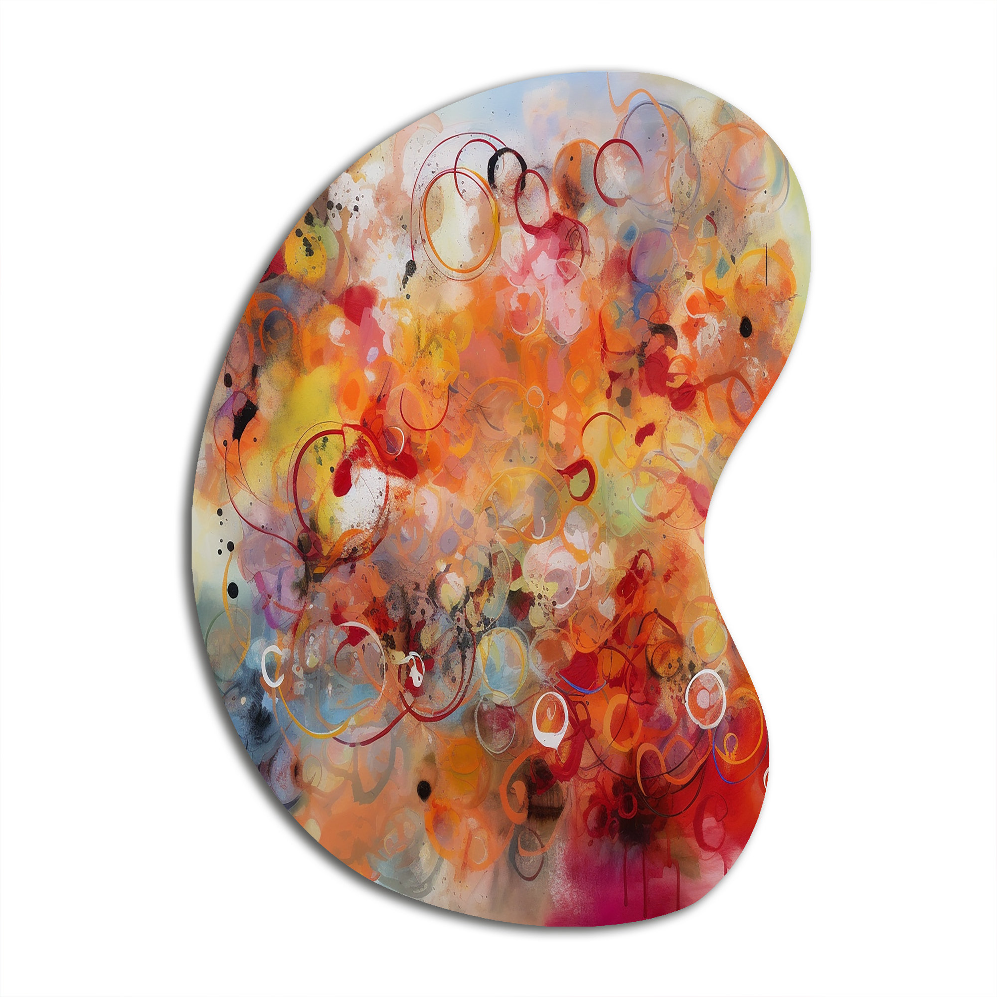 Ivy Bronx Orange Red Marbled Dreamscape I - Abstract Geometric Boom ...