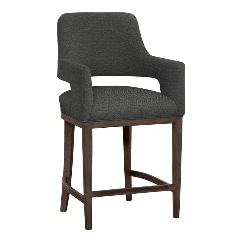 Tabouret de bar et de comptoir Josie, Noisette, Tabouret de comptoir (siège d'une hauteur de 26,5, Perigold Ishi anthracite