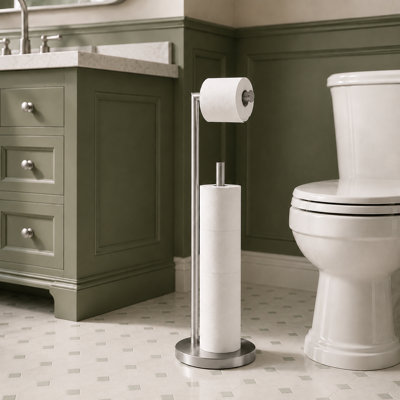 Porte-papier hygiénique sur pied avec réserve