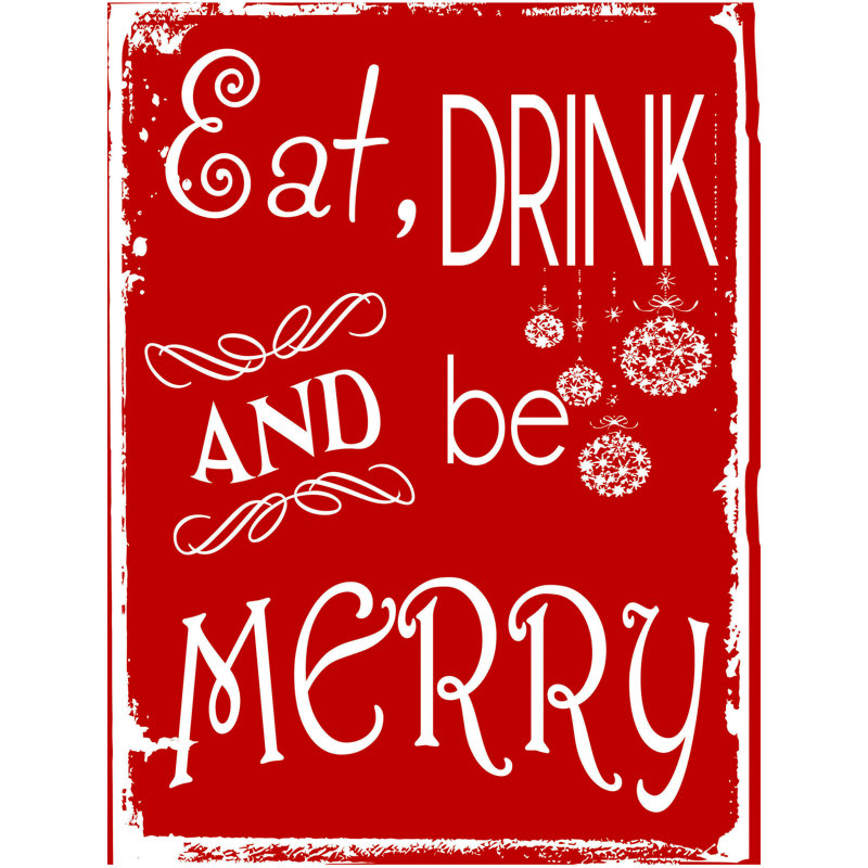 Panneau «Eat Drink And Be Merry» en métal, H 23,2 po x l 17,2 po x P 0,04 po