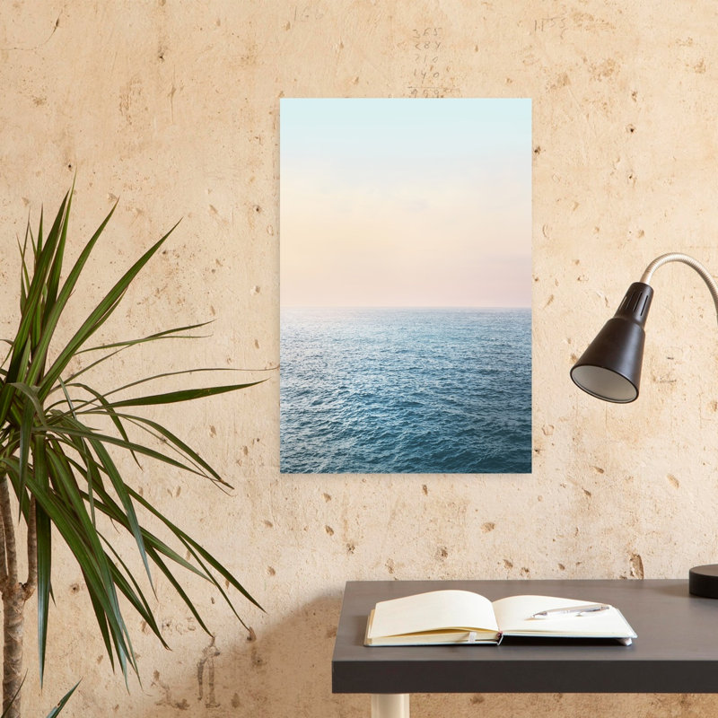 Art contemporain, paysage côtier abstrait, H 24 po x l 16 po