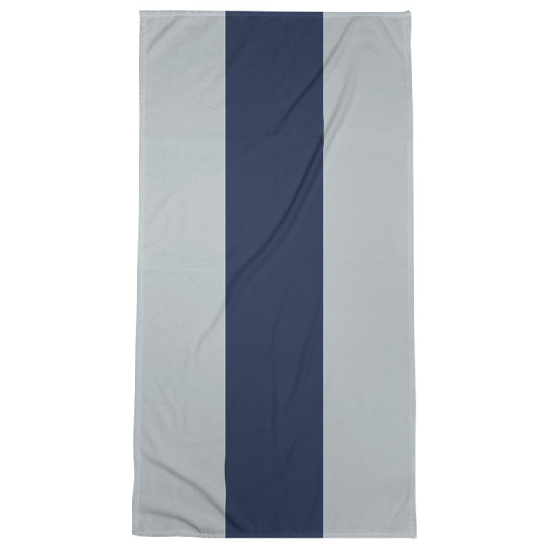 Bath Towel, Gray/Midnight Navy Blue/Gray, Polyester/Cotton