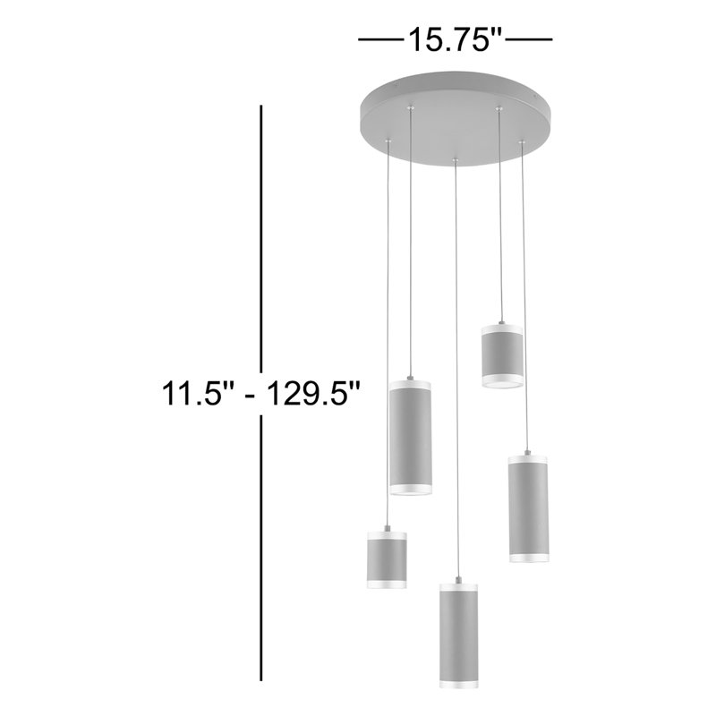 Luminaire suspendu 5 lumières DEL Lynnasia