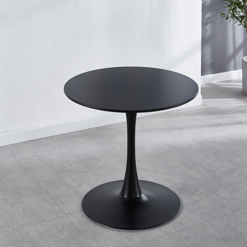Table de salle à manger Bjarnheiur, Noir, H 28,7 po x l 42 po x P 42 po, Marron foncé