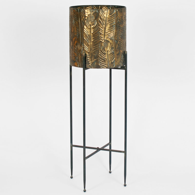 Ingirith Handmade Metal Cachepot, 80cm H x 27.5cm W x 27.5cm D