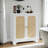 Rattan Decorated Sideboard Buffet with Ample Storage, Ideal for Corridors, Entrances, and Living Rooms