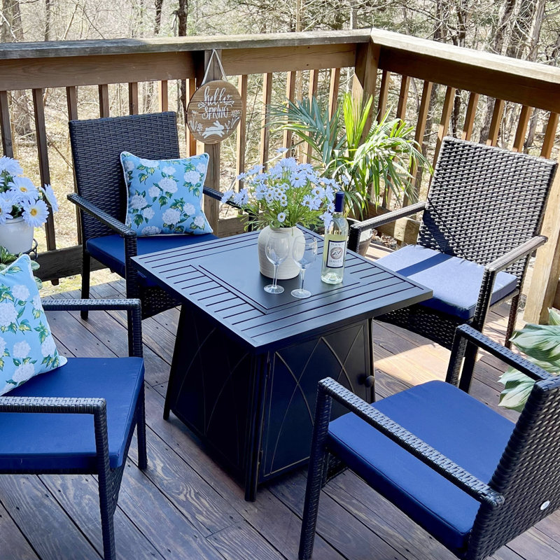 Alyah 28" Propane Gas Fire Pit Table for Outside Patio