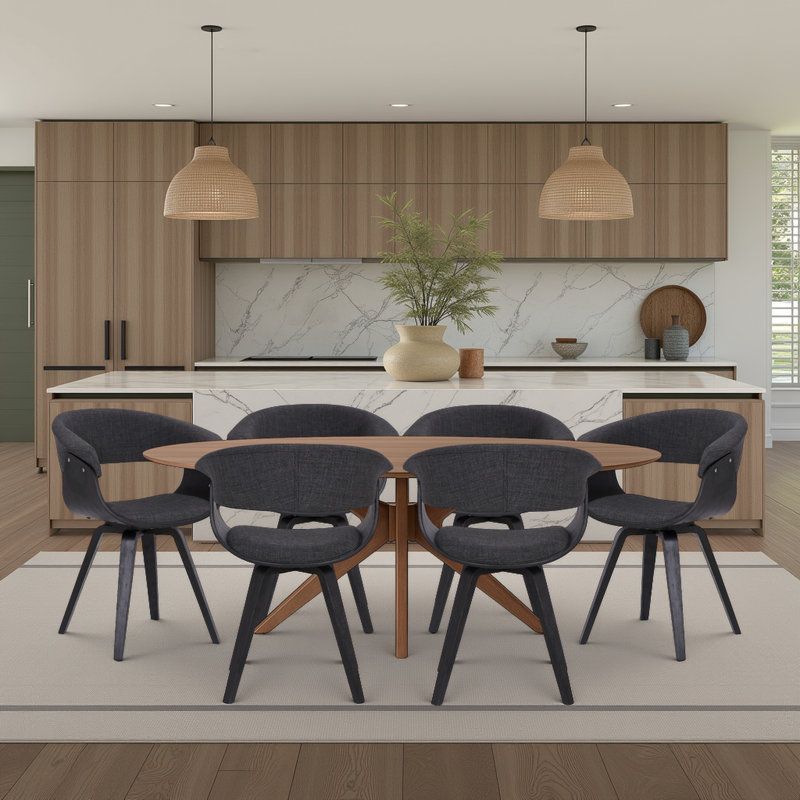 Chaise rembourrée Summer , Gris anthracite, 6, Noir