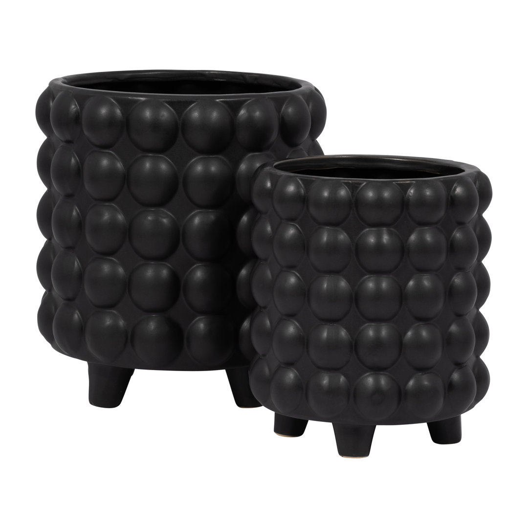 Ceramic Footed Planter Set of 2 Indoor and Outdoor Joss & Main 