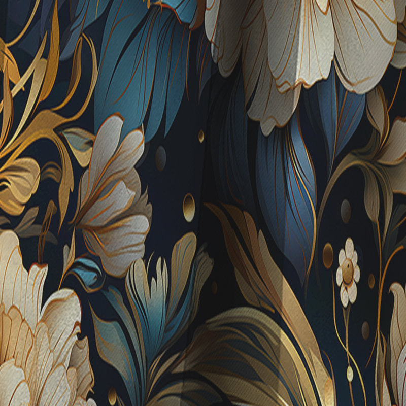 Fleurs - Motif bohème élégant - Rideau abstrait bohème - Rideau abstrait occultant - 1 panneau, L 52 po x L 95 po